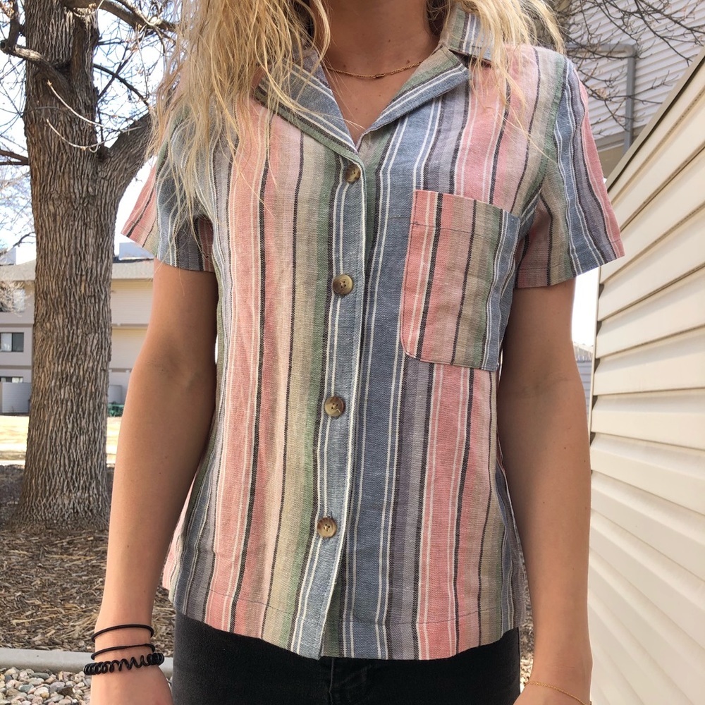 Colorful pastels,  button top